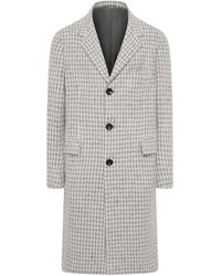Kiton - Jassen ,Grijs ,Wol Houndstooth Cashmere Blend Jas - Lyst