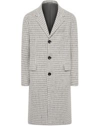 Kiton - Jassen ,Grijs ,Wol Houndstooth Cashmere Blend Jas - Lyst