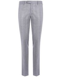 PT01 - Broeken ,Grijs ,Wol Slim-Fit Pantalons - Lyst
