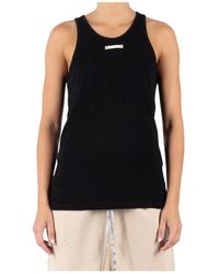 Maison Margiela - Zwarte Katoenen Tanktop - Lyst