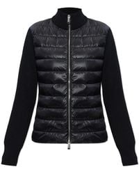 Moncler - Turtleneck Cardigan Met Donsvulling - Lyst