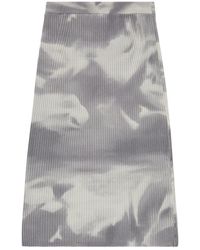 DIESEL - Falda midi tejida con lana con estampado de camuflaje - Lyst