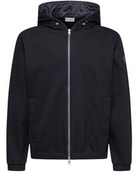 Moncler - Hoodie Met Ritssluiting En Leren Logo - Lyst