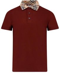Burberry - Tops ,Rood ,Katoen Stijlvolle T-Shirts En Polos Collectie - Lyst