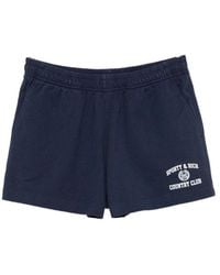 Sporty & Rich - Shorts Mit Logo-Print Und Elastischem Bund - Lyst