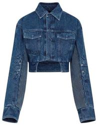Off-White c/o Virgil Abloh - Off Motorcycle Hole Crop Jacket - Lyst