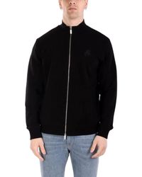 KARL LAGERFELD - Hoodies & Sweatvesten ,Zwart ,Katoen Sweatshirt Met Ritssluiting - Lyst