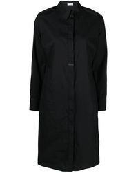 Brunello Cucinelli - Elegante abito camicia in cotone nero - Lyst