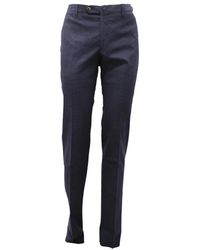 PT01 - Slim Fit Katoenen Pied De Poule Broek - Lyst