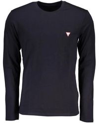 Guess - Blauw Katoen Logo Print T-Shirt - Lyst
