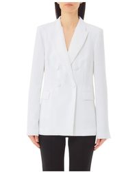 Liu Jo - Jassen ,Wit ,Double-Breasted Witte Blazer Met Revers - Lyst