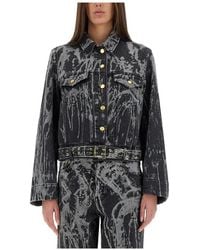 Ganni - Heavy Denim Belted Jacket - Lyst