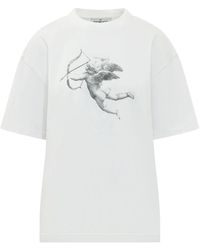 Fiorucci - Tops ,Wit ,Relaxed Grafisch T-Shirt - Lyst