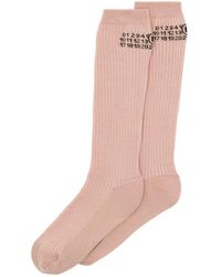 MM6 by Maison Margiela - Ondergoed ,Roze ,Katoen Bootleg Socks - Lyst