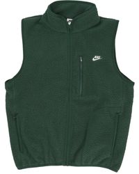 Nike - Jassen ,Groen ,Polyester Sherpa Fleece Vest Met Ritssluiting - Lyst