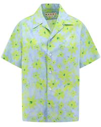 Marni - Camisa de algodón con motivo floral - Lyst