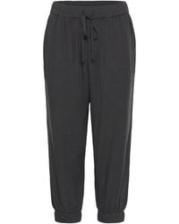 Kaffe - Broeken ,Zwart ,Zwarte Oester Capri Broek Met Elastische Taille - Lyst