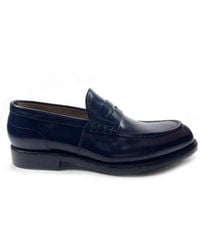 Green George - Handgefertigte Blaue Leder Mokassin - Lyst