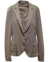 iBlues - Groen-Grijze Jersey Katoenen Jas - Lyst