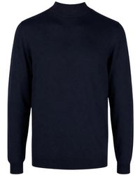 Lardini - Truien & Vesten ,Blauw ,Wol Superfijne Merinowol Mock Neck Trui - Lyst