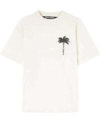 Palm Angels - Palm t-shirt off white,grün-weißes t-shirt mit the palm design - Lyst