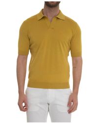 hindustrie - Tops ,Geel ,Katoen Slim Fit Polo Shirt - Lyst