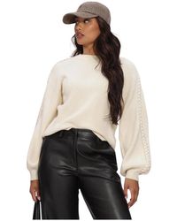 Object - Truien & Vesten ,Wit ,Polyester Objhannah L/Re Knit Pullover Noos - Lyst
