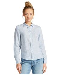 GANT - Camisa de lino a rayas corte regular - Lyst