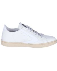 Valsport 1920 - Schoenen ,Wit ,Katoen Witte Leren Sneakers Met Boemerangdetail - Lyst