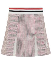 Thom Browne - Rokken ,Veelkleurig ,Tweed Rwb Gestreepte Tweed Plooirok - Lyst