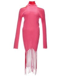 Bottega Veneta - Elegant Bicolor Fringed Pencil Dress - Lyst