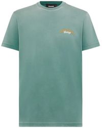 DSquared² - Tops ,Groen ,Katoen Groen Heritage Logo T-Shirt - Lyst