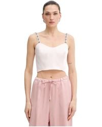 Twinset - Cropped Duchesse Satin Top - Lyst