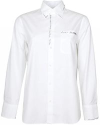 Marni - Camisa blanca de algodón con detalles cosidos - Lyst
