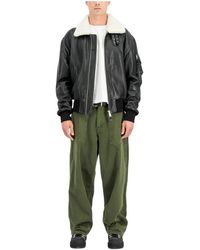 Alpha Industries - Jassen ,Zwart ,Katoen B-15 Leren Uv Loose Bomberjack - Lyst