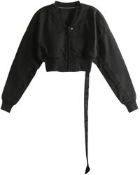 Rick Owens - Jassen ,Zwart ,Katoen Flight Jacket Cropped - Lyst