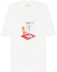 Drole de Monsieur - Tops ,Wit ,T-Shirt Met Grafische Print, Ronde Hals En Korte Mouwen - Lyst