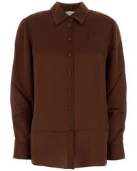 Zimmermann - Overhemden ,Bruin ,Leer Hypnotic Satin Shirt - Lyst