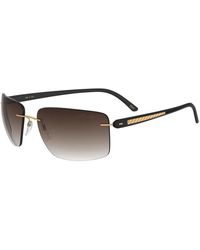 Silhouette - Goud/Bruin Carbon Zonnebril - Lyst