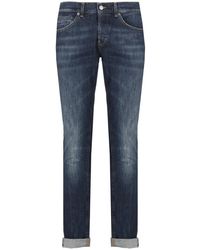 Dondup - Blauwe Katoenen Jeans Met Borduurwerk - Lyst
