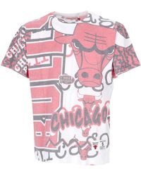 Mitchell & Ness - Tops ,Veelkleurig ,Katoen Chicago Bulls Nba T-Shirt Wit - Lyst