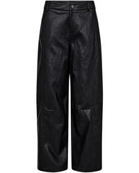 co'couture - Broeken ,Zwart ,Leer Leren Broek - Lyst