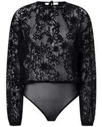 Pinko - Floral Lace Bodysuit Met Lange Mouwen - Lyst