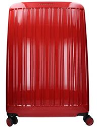 Piquadro - Roter Polycarbonat Vintage Effekt Trolley - Lyst