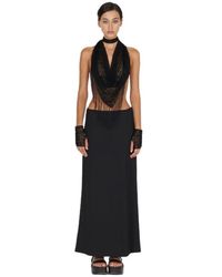 Isabel Benenato - Viscose Losvallende Rok Met Split - Lyst