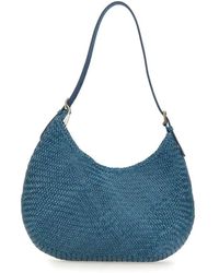 Dragon Diffusion - Blaue leder-schultertasche luna mezza - Lyst
