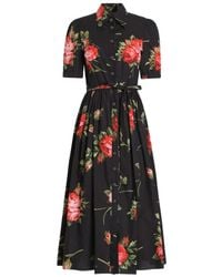 Dolce & Gabbana - Dress With Floral Motif - Lyst