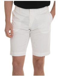 Fay - Chino Bermuda Shorts Met Knoopsluiting - Lyst