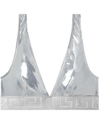 Versace - Metallic Driehoek Bikini Top - Lyst