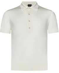 Tom Ford - Tops ,Wit ,Wit Polo Shirt Met Korte Mouwen - Lyst